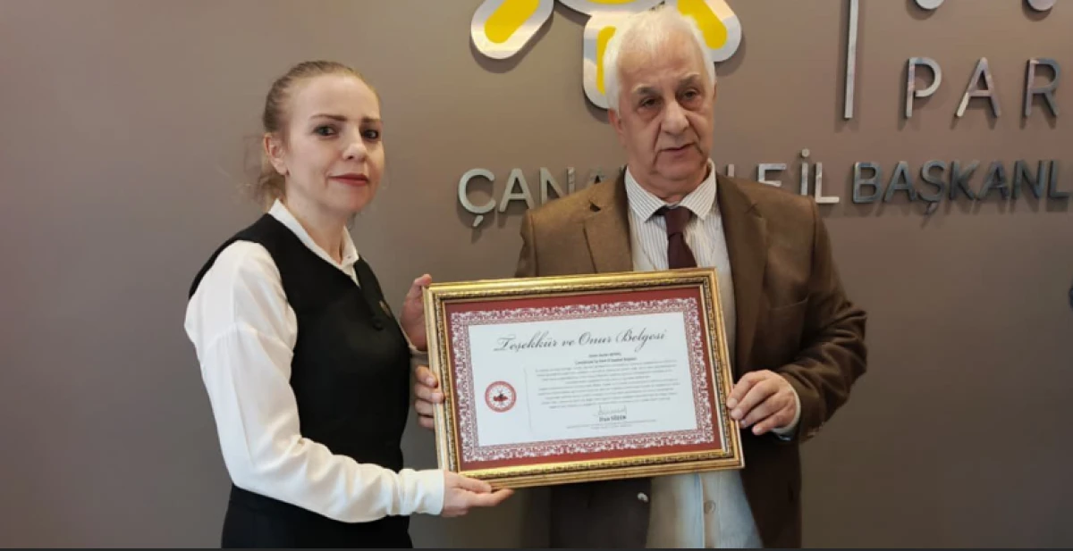 AŞAV&rsquo;dan &Ccedil;anakkale İYİ Parti Teşkilat Başkanı Aydın Sevin&ccedil;&rsquo;e Teşekk&uuml;r Belgesi