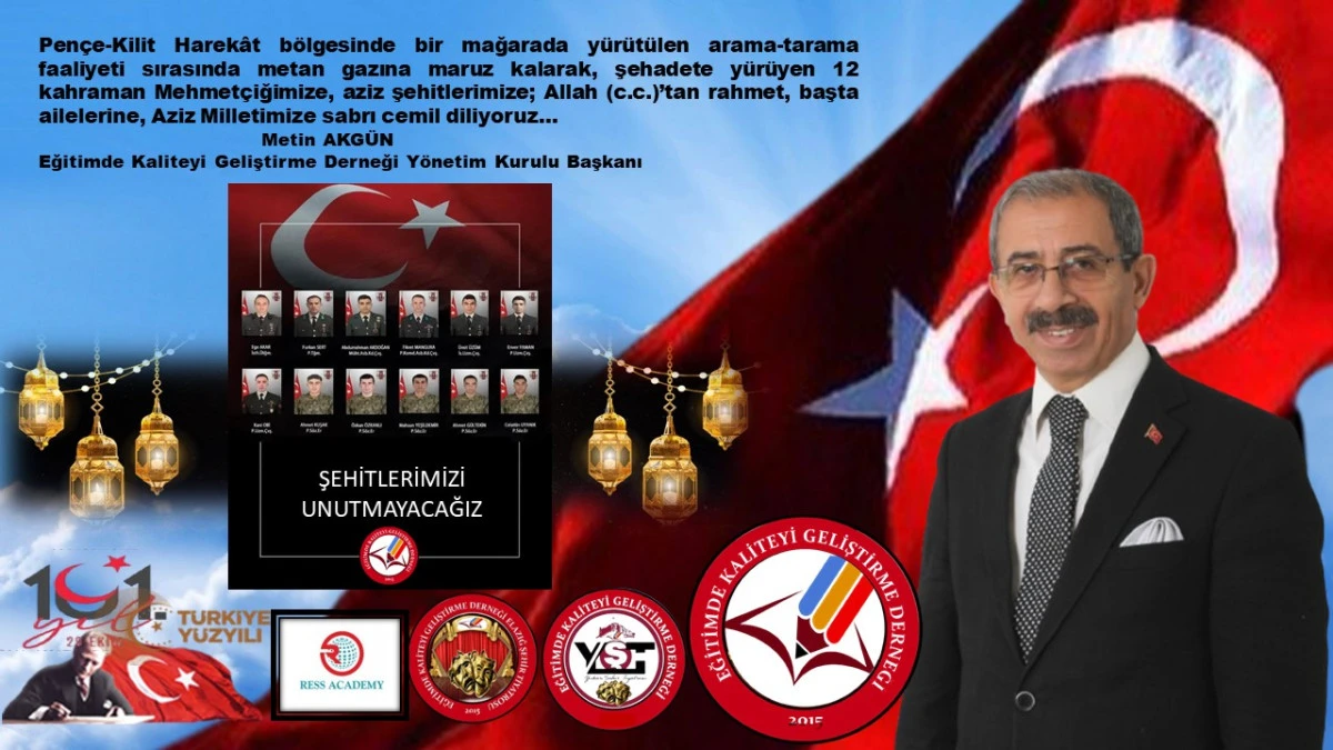 Başkan Akgün’den 12 Kahraman Şehit Mehmetçiklerimiz İçin Başsağlığı Açıklaması