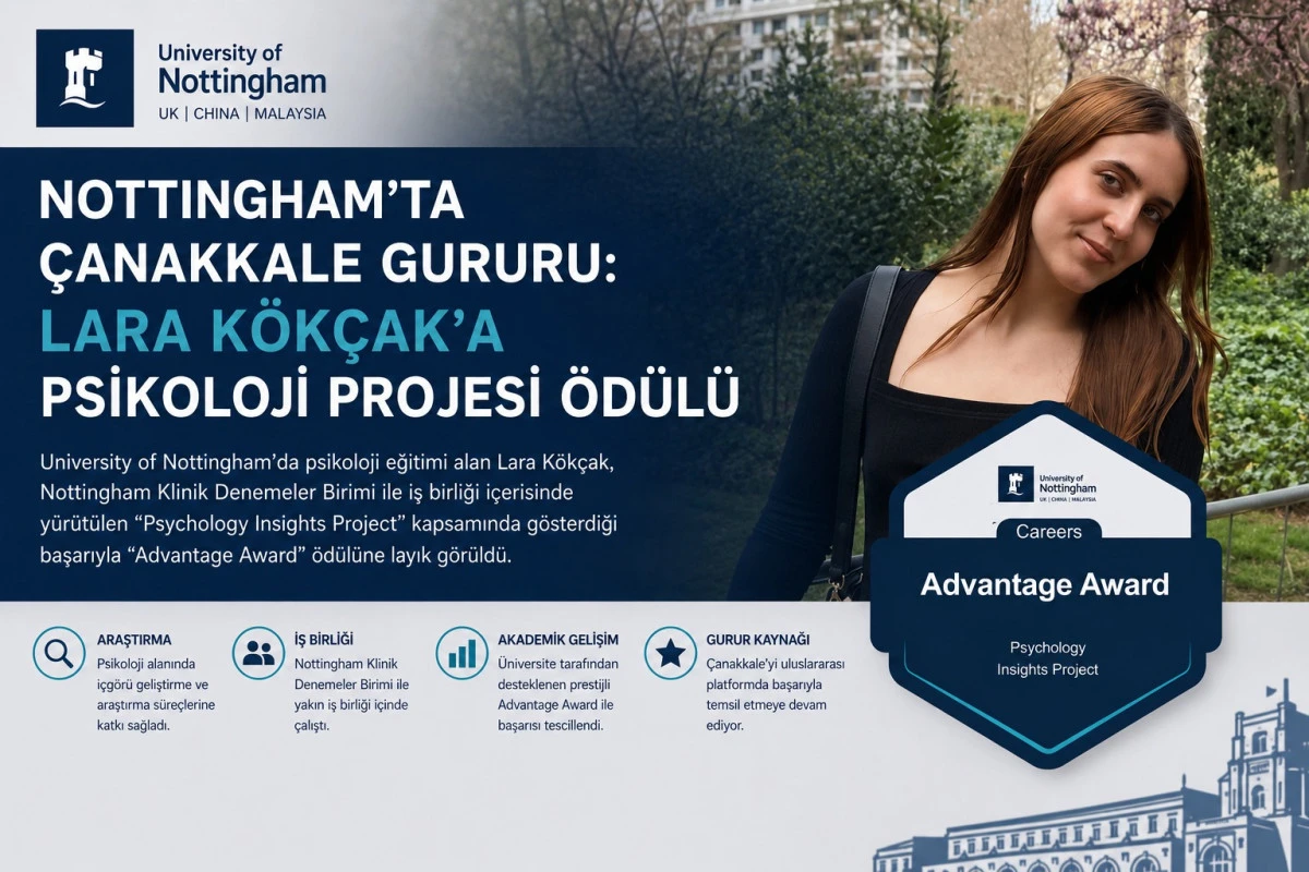 &Ccedil;anakkaleli Lara K&ouml;k&ccedil;ak&rsquo;a İngiltere&rsquo;de Prestijli Psikoloji &Ouml;d&uuml;l&uuml;