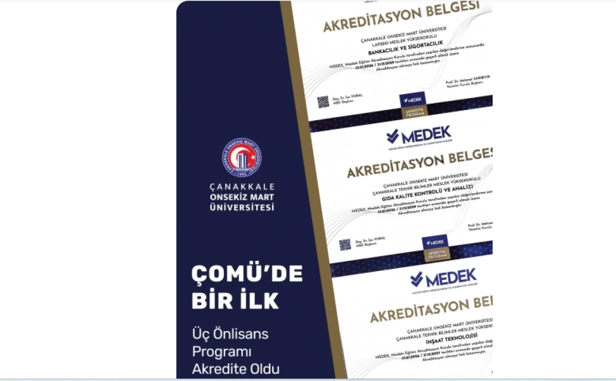 &Ccedil;OM&Uuml;&rsquo;de Akreditasyon Başarısı: &Uuml;&ccedil; Program Kalite Tescili Aldı