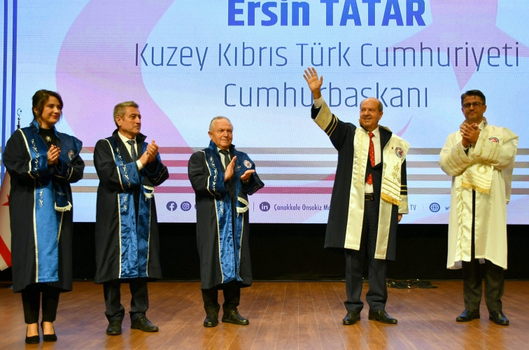ÇOMÜ’den, KKTC Cumhurbaşkanı Ersin Tatar’a Fahri Doktora
