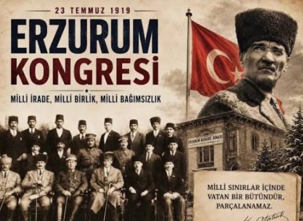 Erzurum Kongresi&rsquo;nin 107. Yıl D&ouml;n&uuml;m&uuml;nde Mustafa Kemal Derneği&rsquo;nden Anlamlı Mesaj