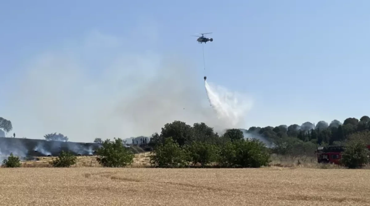 Özbek Köyündeki Yangın Havadan ve Karadan Müdahale ile Kontrol Altına Alındı