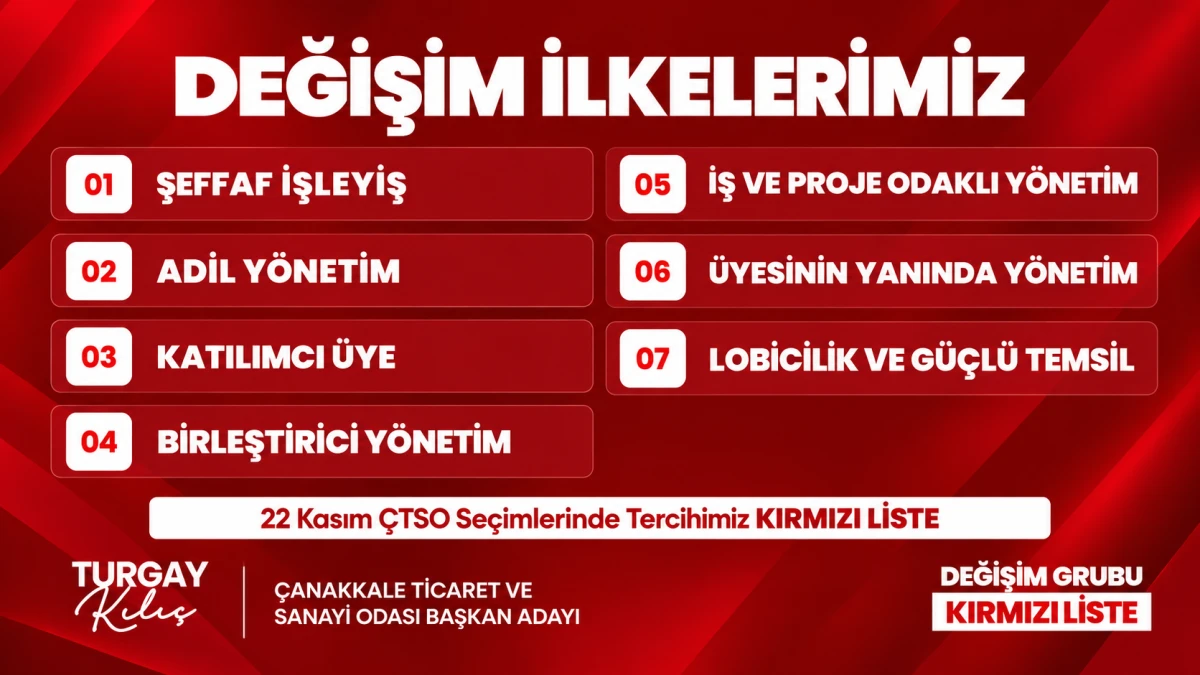 Turgay Kılı&ccedil;&rsquo;tan &Ccedil;TSO İ&ccedil;in 7 Temel İlke S&ouml;z&uuml;