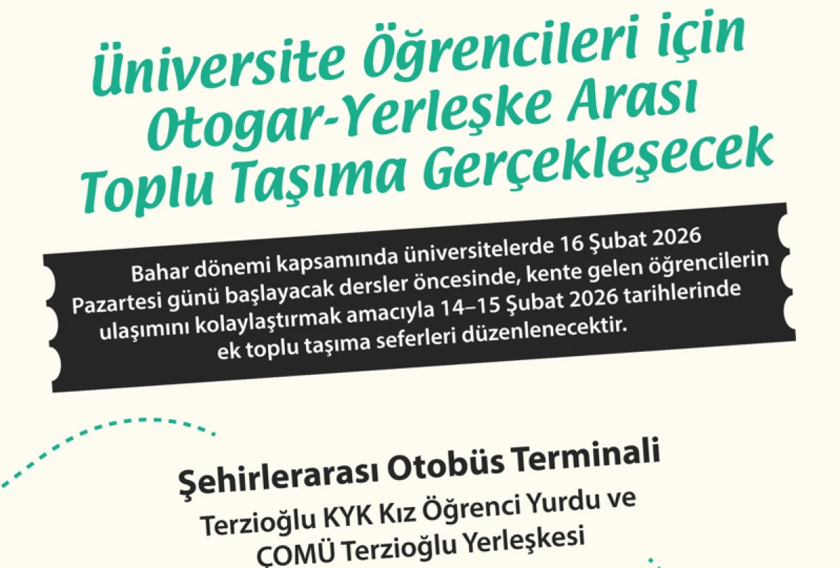 &Uuml;niversite &Ouml;ğrencileri İ&ccedil;in Otogar ve Kamp&uuml;s Hattı Seferleri Başlıyor